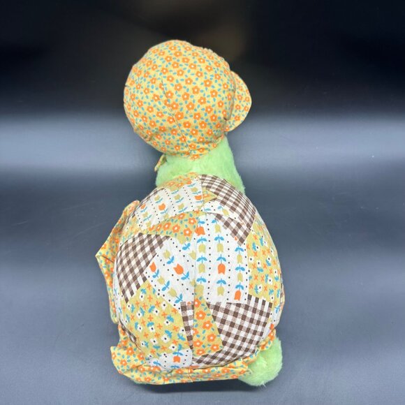 Vintage Knickerbocker Turtle 1970s Stuffed Animal Patchwork Shell Green READ - Picture 4 of 10